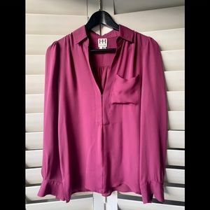 Haute Hippie Silk Burgundy Top
